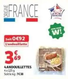 Auchan Supermarché 4 andouillettes offre