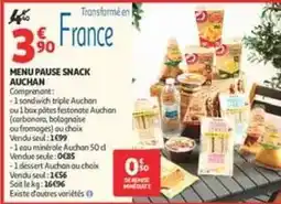 Auchan Supermarché Auchan - menu pause snack offre