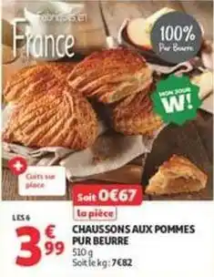 Auchan Supermarché Chaussons aux pommes pur beurre offre