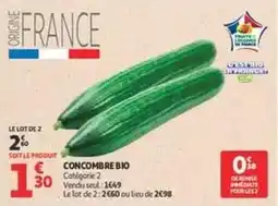 Auchan Supermarché Concombre bio offre