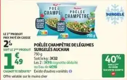 Auchan Supermarché Auchan - poêlée champêtre de légumes surgelés offre