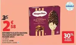 Auchan Supermarché Haagen dazs - bâtonnets glacés cracking macadamian a hut brittle offre