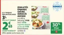 Auchan Supermarché Auchan - feuilletés épinards chèvre offre