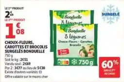 Auchan Supermarché Bonduelle - choux-fleurs, carottes et brocolis surgelés offre