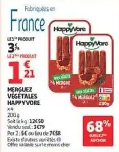 Auchan Supermarché Happyvore - merguez végétales offre