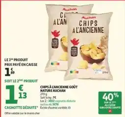 Auchan Supermarché Auchan - chips à l'ancienne goût nature offre