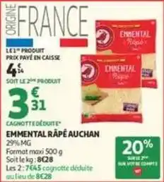 Auchan Supermarché Auchan - emmental râpé offre