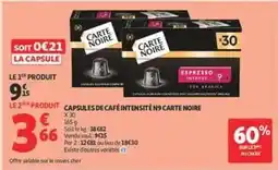Auchan Supermarché Carte noire - capsules de café intensité n9 offre