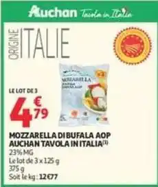 Auchan Supermarché Auchan - mozzarella di bufala aop tavola in italia offre