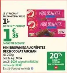 Auchan Supermarché Auchan - mini brownies aux pépites de chocolat offre