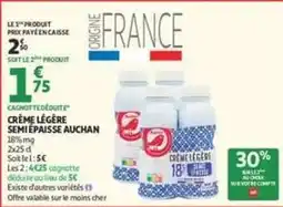 Auchan Supermarché Auchan - crème légère semi épaisse offre