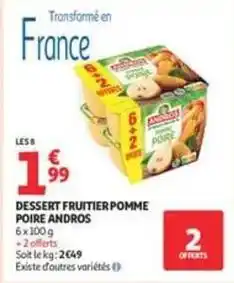 Auchan Supermarché Andros - dessert fruitier poire offre