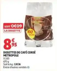 Auchan Supermarché Dosettes de café corsé offre