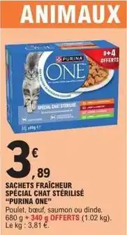 E.Leclerc Express Purina - sachets fraicheur spécial chat stérilisé one offre