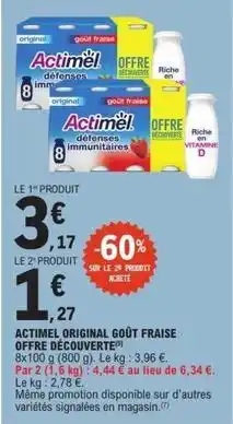 E.Leclerc Express Actimel - original goût fraise offre découverte offre