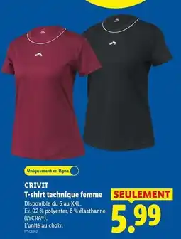Lidl Crivit - t-shirt technique femme offre