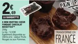 E.Leclerc Express 8 mini muffins coeur fondant chocolat noisettes offre