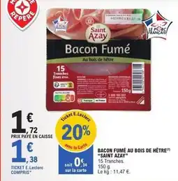 E.Leclerc Express E.leclerc - bacon fume au bois de hetre offre