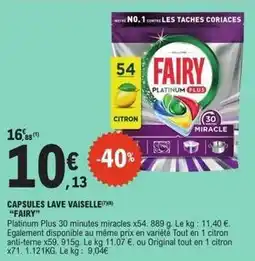 E.Leclerc Express Fairy - capsules lave vaielle offre