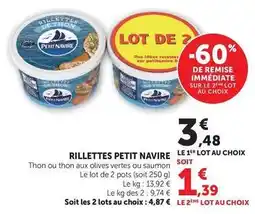 Hyper U Petit navire - rillettes offre