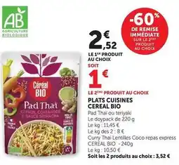 Hyper U Céréal bio - plats cuisines offre