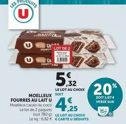 Hyper U U - moelleux fourres au lait offre