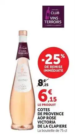 Hyper U Château de la clapière - cotes de provence aop rose victoria offre