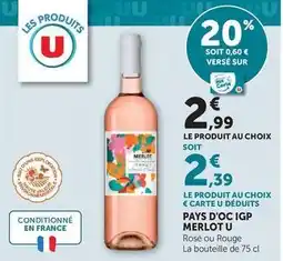 Super U U - merlot pays d'oc igp offre