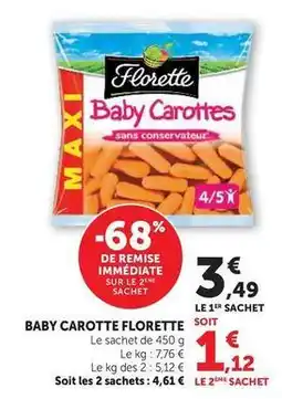 Hyper U Florette - baby carotte offre