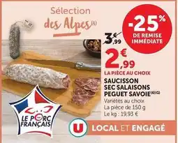 Hyper U Saucisson sec salaisons peguet savoie offre