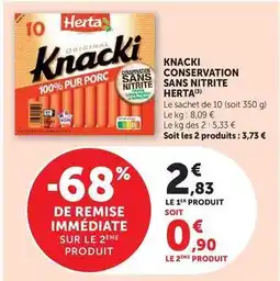 Super U Herta - knacki conservation sans nitrite offre