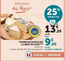 Hyper U La queue du chat - tomme de savoie igp offre