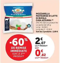 Super U Casa azzurra - mozzarella di latte di bufala offre
