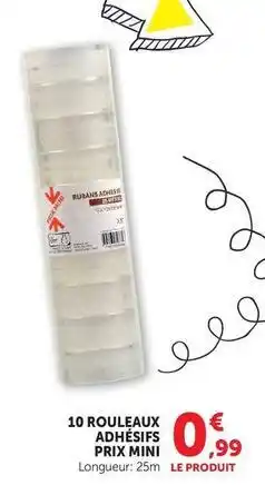 Hyper U Prix mini - rouleaux adhésifs offre