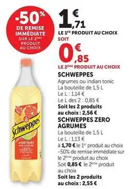 Hyper U Schweppes - zero agrumes offre