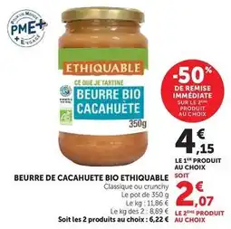 U Express Ethiquable - beurre de cacahuete bio offre
