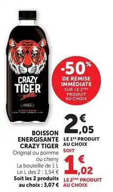 Hyper U Crazy tiger - boisson energisante offre