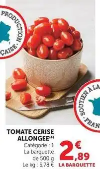 Super U Tomate cerise allongee offre