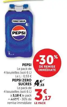 Hyper U Pepsi - zero sucres offre