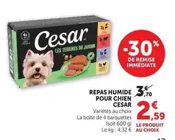 Hyper U Cesar - repas humide pour chien offre