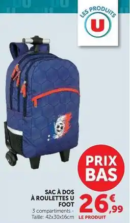 Hyper U U - sac a dos a roulettes foot offre