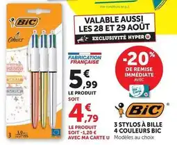 Hyper U Bic - stylos à bille offre