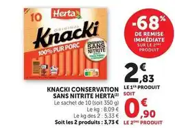 U Express Herta - knacki conservation sans nitrite offre