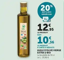 Hyper U U - huile d'olive vierge extra bio offre