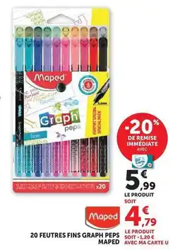 Hyper U Maped - feutres fins graph peps offre