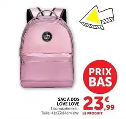 Hyper U Sac à dos love love offre