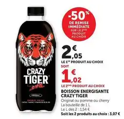 Super U Crazy tiger - boisson energisante offre