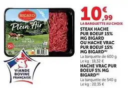 Super U Bigard - steak hache pur boeuf 15% mg ou hache vrac pur boeuf 15% mg offre