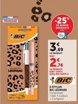 Hyper U Bic - stylos leopard offre