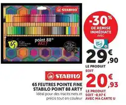 Hyper U Stabilo - feutres pointe fine point 88 arty offre